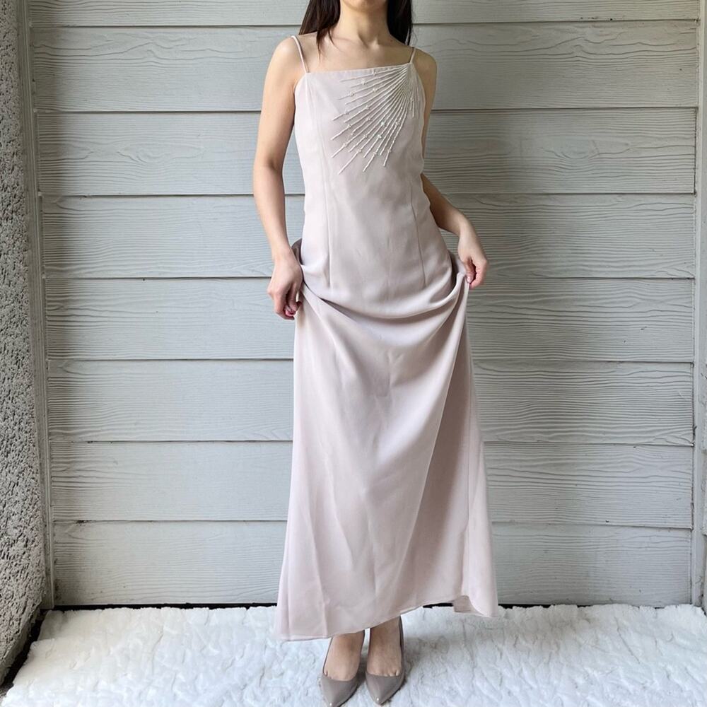 Vintage Dela-Jo By Lida Embellished Cami Maxi Dress.--MA6